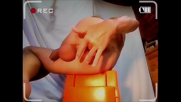 naked pathetic slave exposed drill brush, dildo, at the end a bottle in gay ass, BDSM